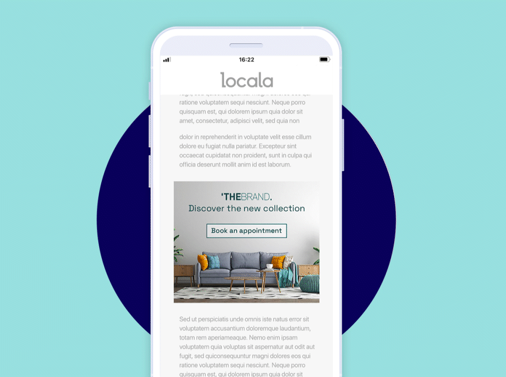 Random brand interstitial click to text video.