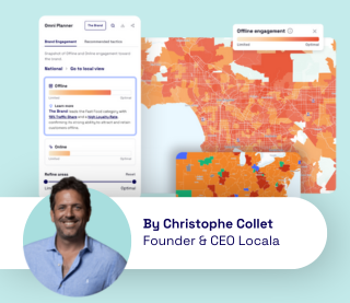 Different heatmaps from omniplanner platform headshot of christophe collet CEO founder of locala