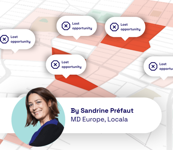 Sandrine Prefaut Headshot + heat map showing that applying the same strategy everywhere leads to missed opportunities