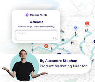 Headshot of Auxandre Stephan, product marketing director of Locala + chat box from planning agents