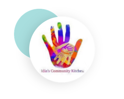 Logo of Ida's community kitchen, just a hand print